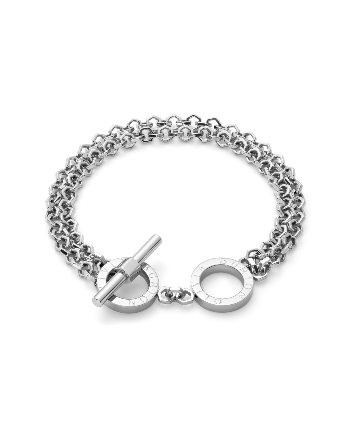 Women's Honeycomb Toggle Silver Tone Bracelet - Silver