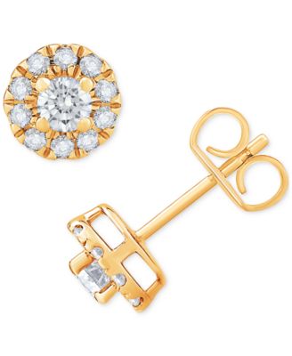 Macy's - Diamond Round Halo Stud Earrings in 14k White Gold (1/3-1 ct. t.w.)