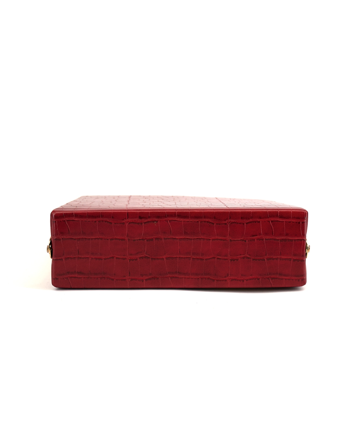 Like Dreams Eve Faux Croc Top Handle Evening Clutch In Red
