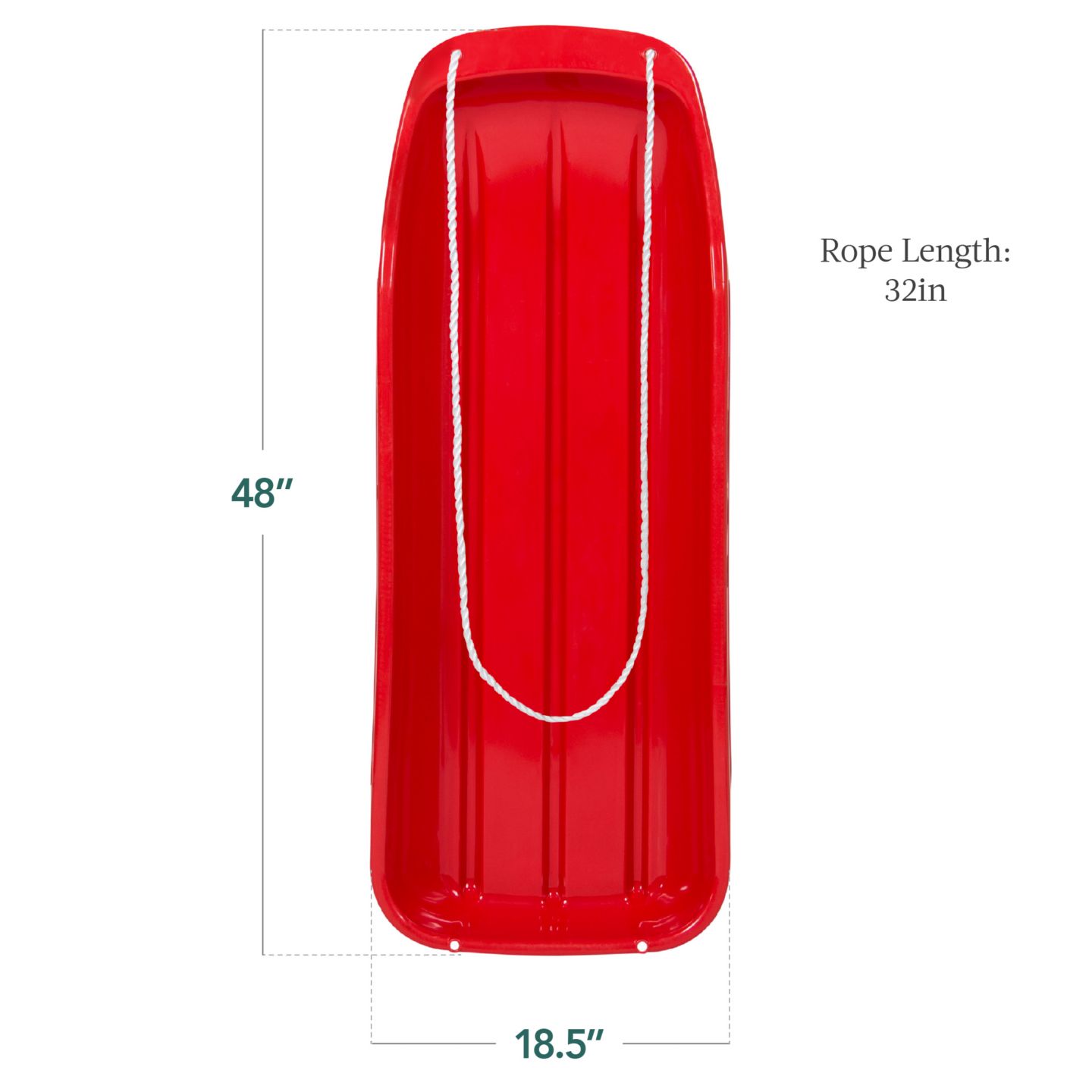 Детская игрушка Best Choice Products 48in Kids Outdoor Plastic Sport Toboggan Winter Snow Sled Board Toy w/ Pull Rope, цвет: Красный — фото 2