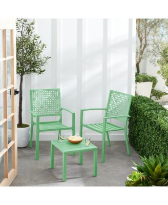 3-Piece Stackable Patio Bistro Set, Outdoor Chat Furniture w/ 2 Chairs, Table
