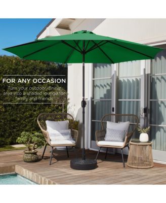 10ft Outdoor Steel Market Patio Umbrella w/ Crank, Tilt Push Button, 6 Ribs
