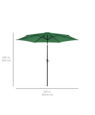 10ft Outdoor Steel Market Patio Umbrella w/ Crank, Tilt Push Button, 6 Ribs