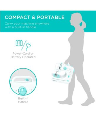 6V Portable Sewing Machine, 42-Piece Beginners Kit w/ 12 Stitch Patterns