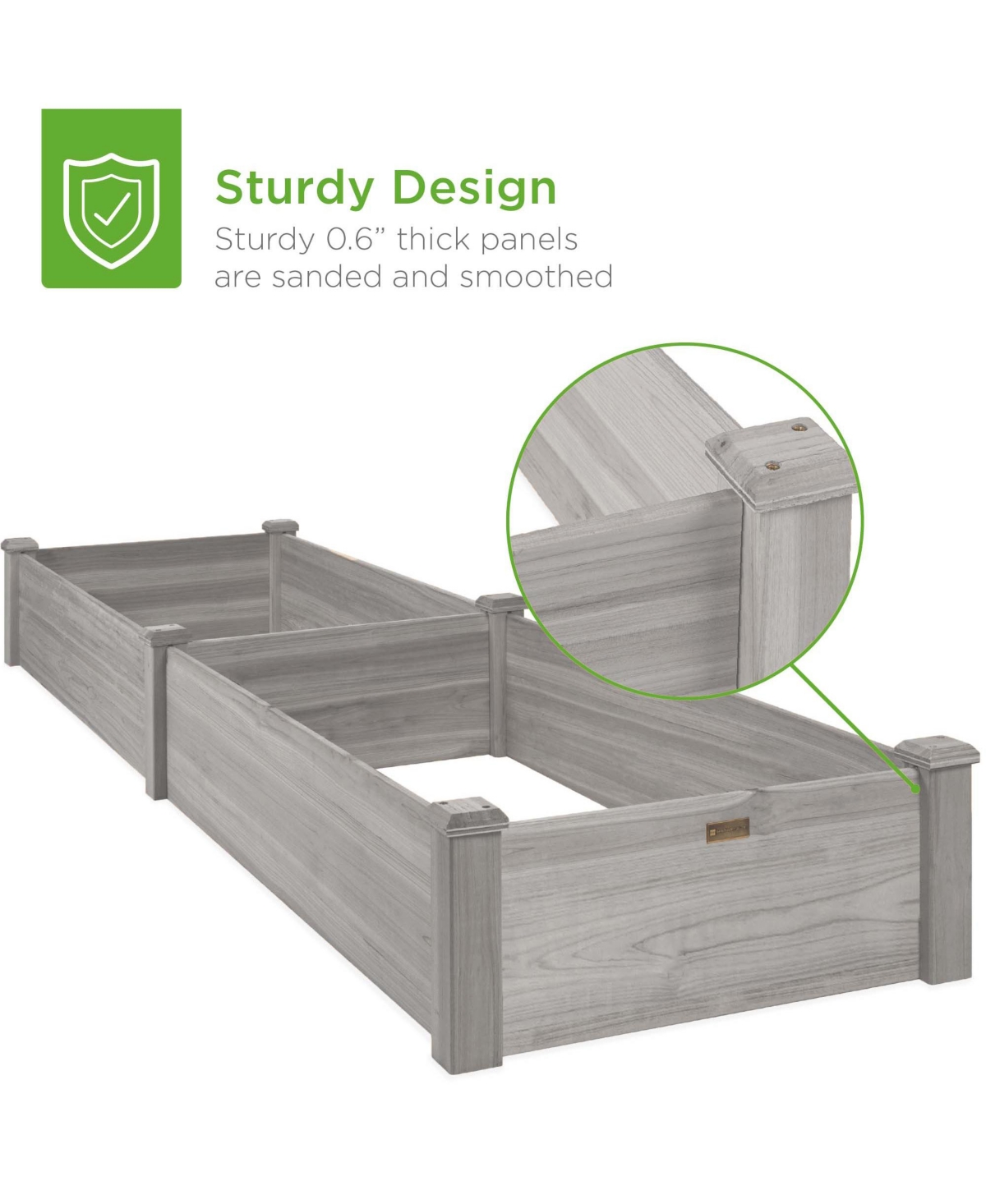 Best Choice Products Outdoor Wooden Raised Garden Bed Planter for Grass, Lawn, Yard
