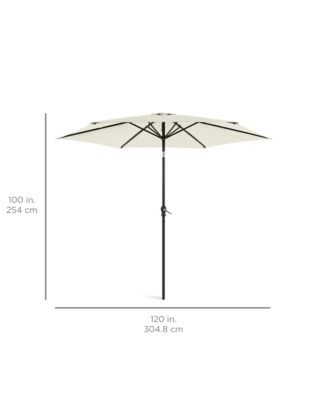 10ft Outdoor Steel Market Patio Umbrella w/ Crank, Tilt Push Button, 6 Ribs