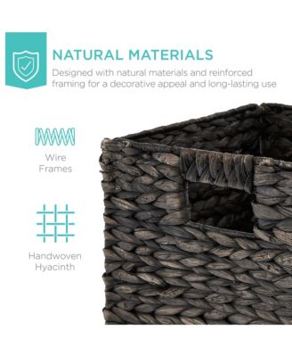 13x13in Hyacinth Storage Baskets, Set of 5 Multipurpose Collapsible Organizers