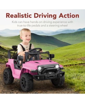 6V Kids Ride-On Truck Car w/ Parent Remote Control, 4-Wheel Suspension, LED Lights