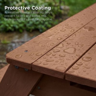 Kids 3-in-1 Outdoor Convertible Activity Sand and Water Picnic Table w/ Umbrella