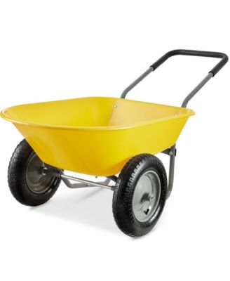 Dual-Wheel Home Wheelbarrow Yard Garden Cart for Lawn, Construction