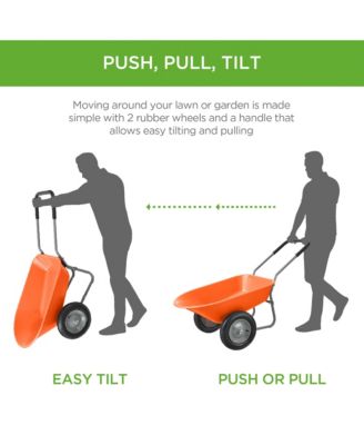 Dual-Wheel Home Wheelbarrow Yard Garden Cart for Lawn, Construction