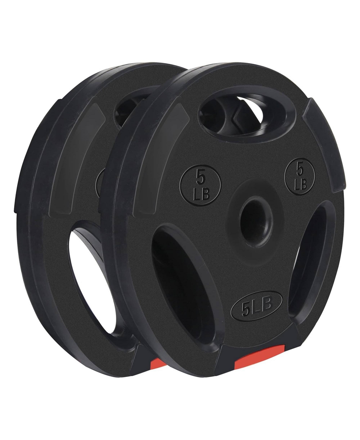 Signature Fitness Standard 5 Pound Coded Olympic Weight Plate,(Set of 2) - Black