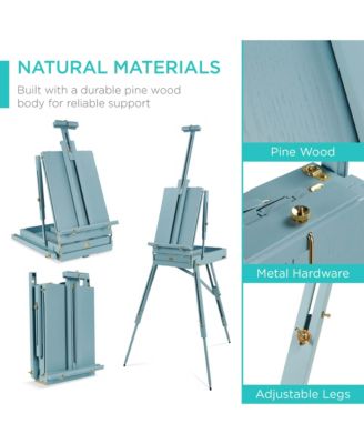 French Easel, 32pc Beginners Kit Portable Wooden Adjustable Tripod  w/ Paint Supplies