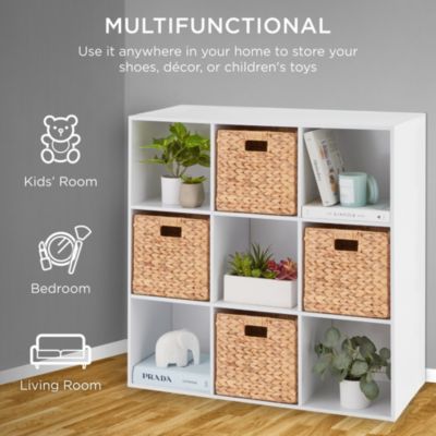 9-Cube Storage Organizer, 11in Shelf Opening, Bookcase w/ 3 Removable Back Panels