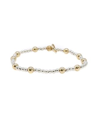 Non-Tarnishing Sterling Silver and Gold Filled Ball Stretch Bracelet