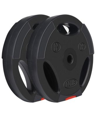 Standard 10 Pound Coded Olympic Weight Plate, Black (Set of 2)