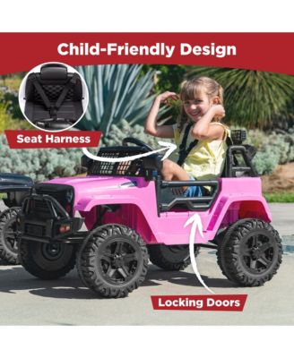 12V Kids Ride On Truck Car w/ Parent Remote Control, Spring Suspension, LED Lights