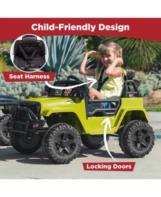 12V Kids Ride On Truck Car w/ Parent Remote Control, Spring Suspension, LED Lights