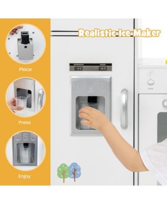 Kids Corner Kitchen Playset Wooden Pretend Play Toy with Microwave White