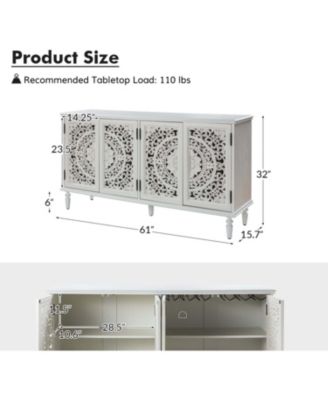 Ismenides Traditional 63”Wide Sideboard with Solid Wood Legs