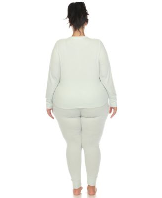 Plus Size Waffle Pajama Set