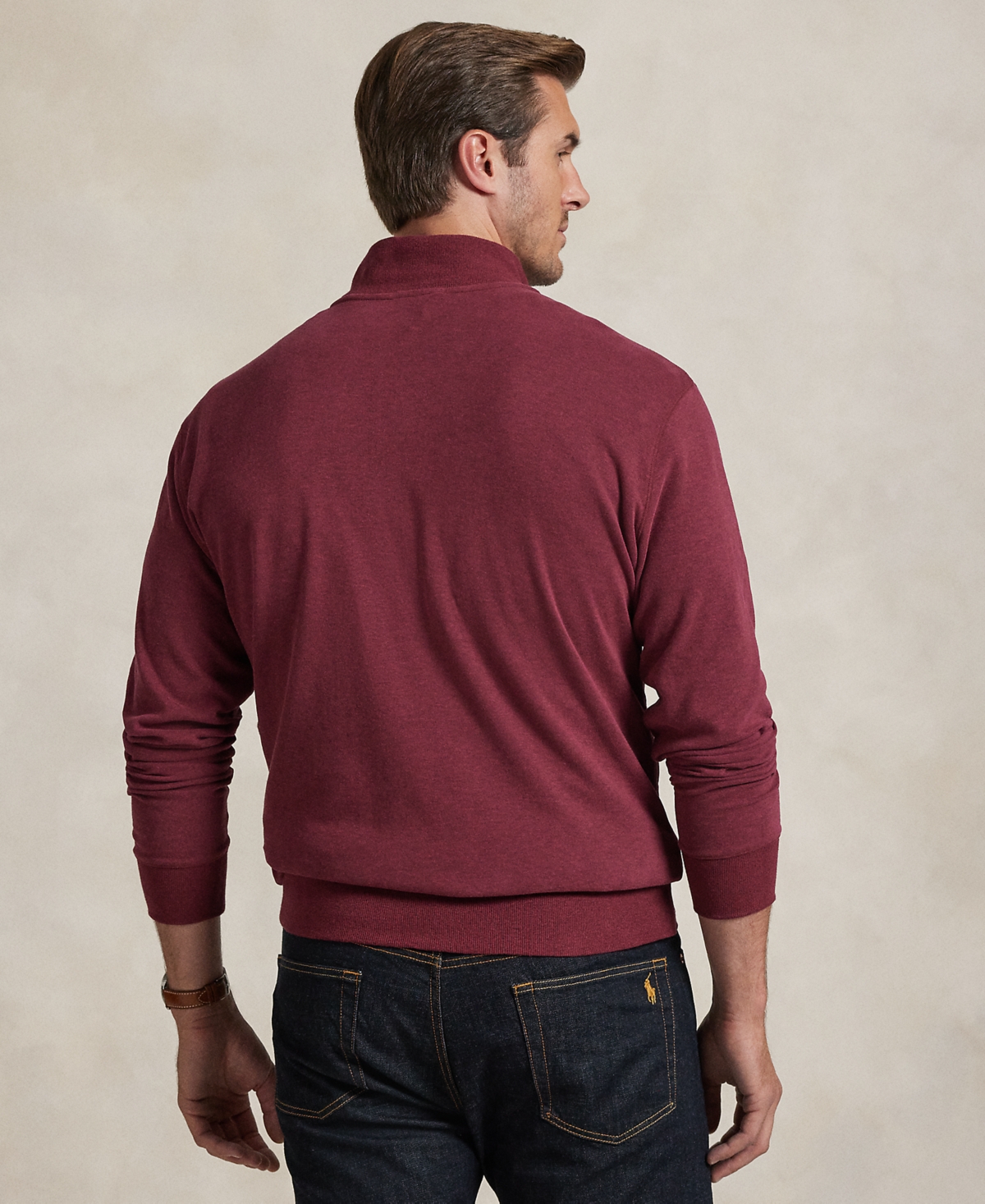 Polo Ralph Lauren Men's Big & Tall Luxury Jersey Quarter-Zip Pullover