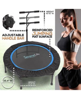 Training & Fitness Gym Trampoline with Adjustable Handrail