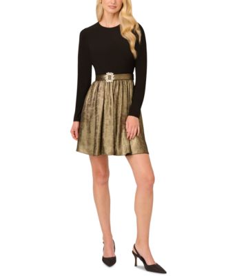 Adrianna - Women's Long-Sleeve Belted Dress