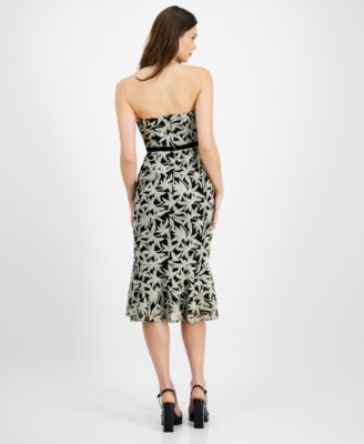 Sam Edelman Women's Embroidered Strapless Belted Dress - Macy's