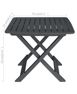Garden Bistro Set Anthracite Plastic Compact Foldable