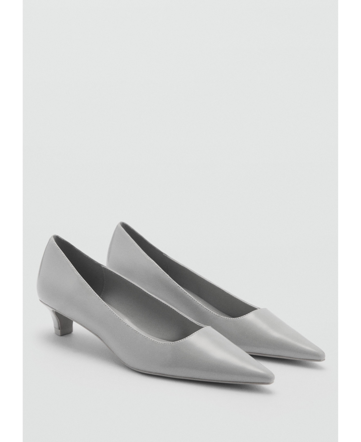Shop Mango Women's Kitten Heel Shoes In Gray