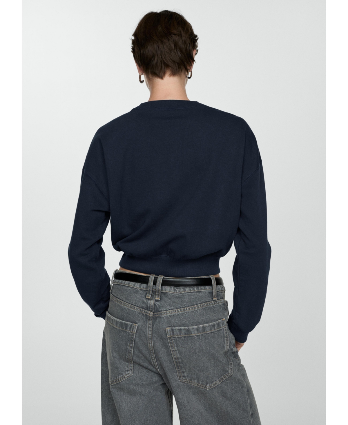 Mango Women's Round-Neck Cotton Sweatshirt