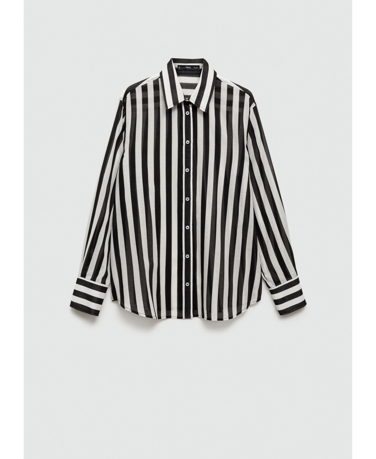 Mango Women's Semi-Transparent Striped Cotton Shirt