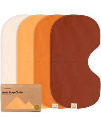 4pk Hallo Baby Burp Cloths, Cotton Burp Cloth for Girls, Boys, Soft & Absorbent Burping Cloths