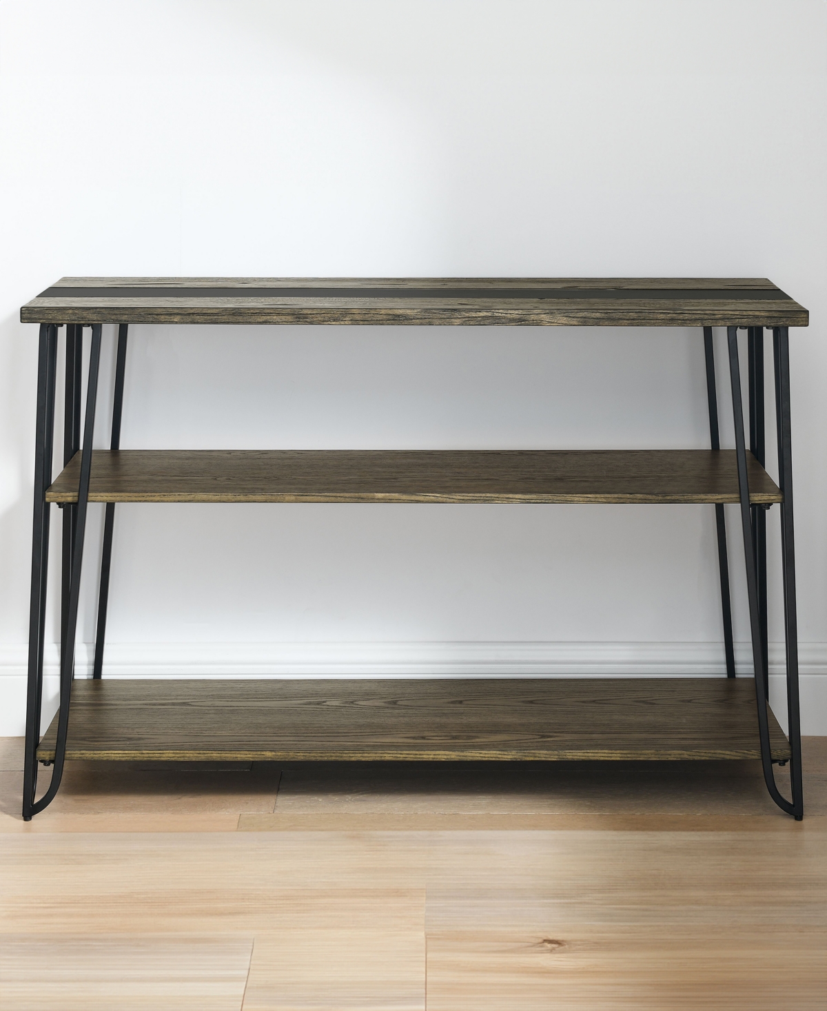 Macy's Harper 30" Wood Sofa Table In Dristessed Driftwood