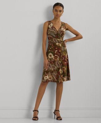Lauren Ralph Lauren - Women's Floral Jersey Sleeveless Surplice Dress