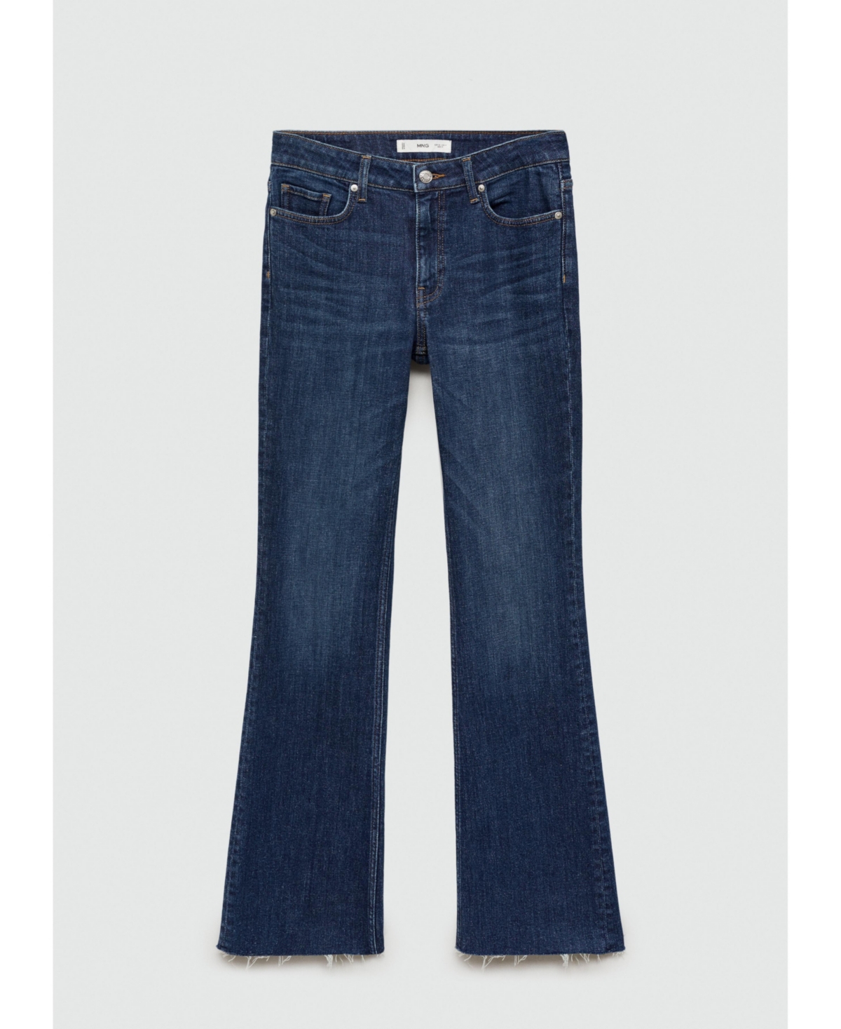 Shop Mango Women's Fiona Flare Mid-rise Jeans In Dark Blue
