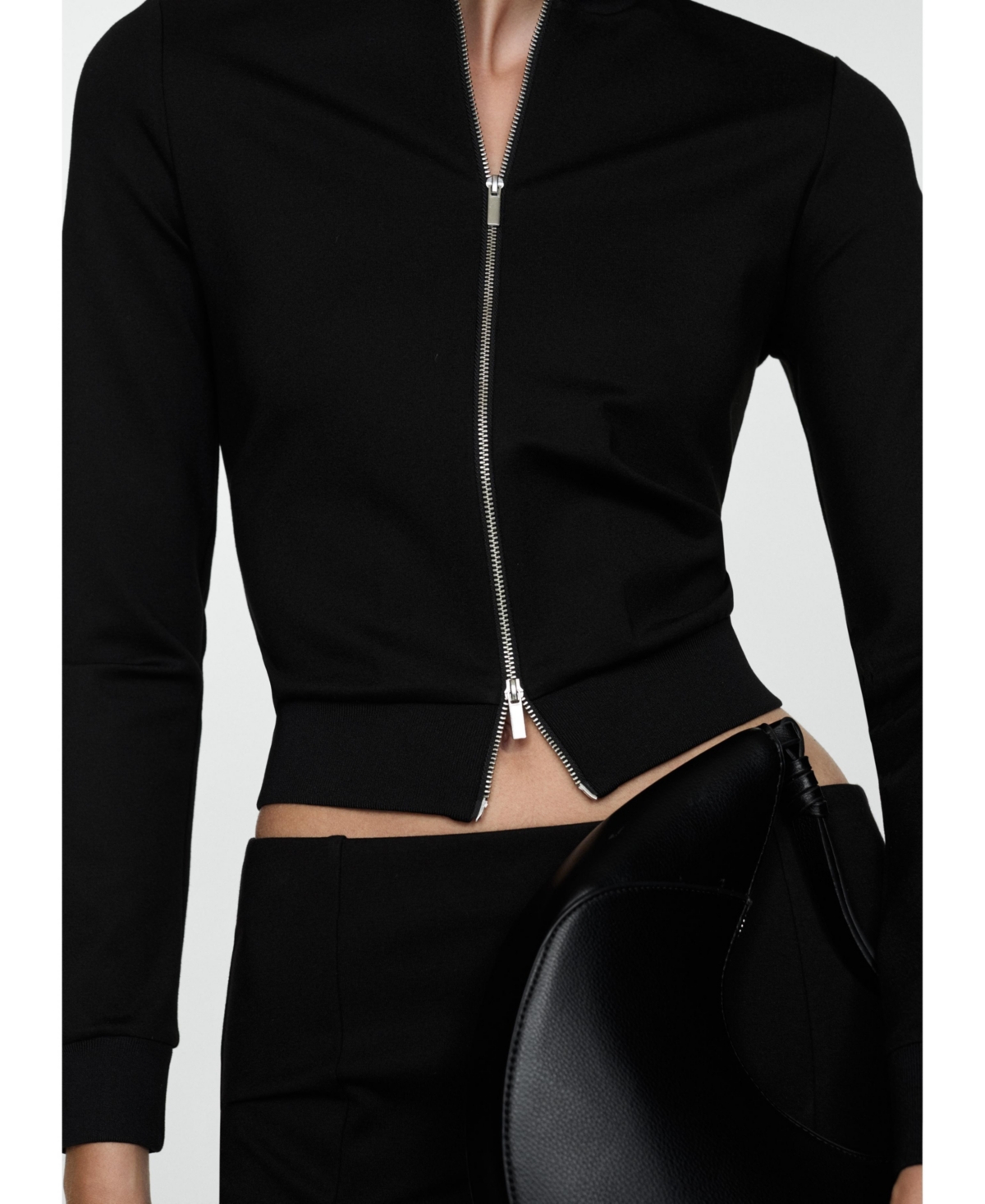 Mango Women's Double Zip Detail Bomber Jacket