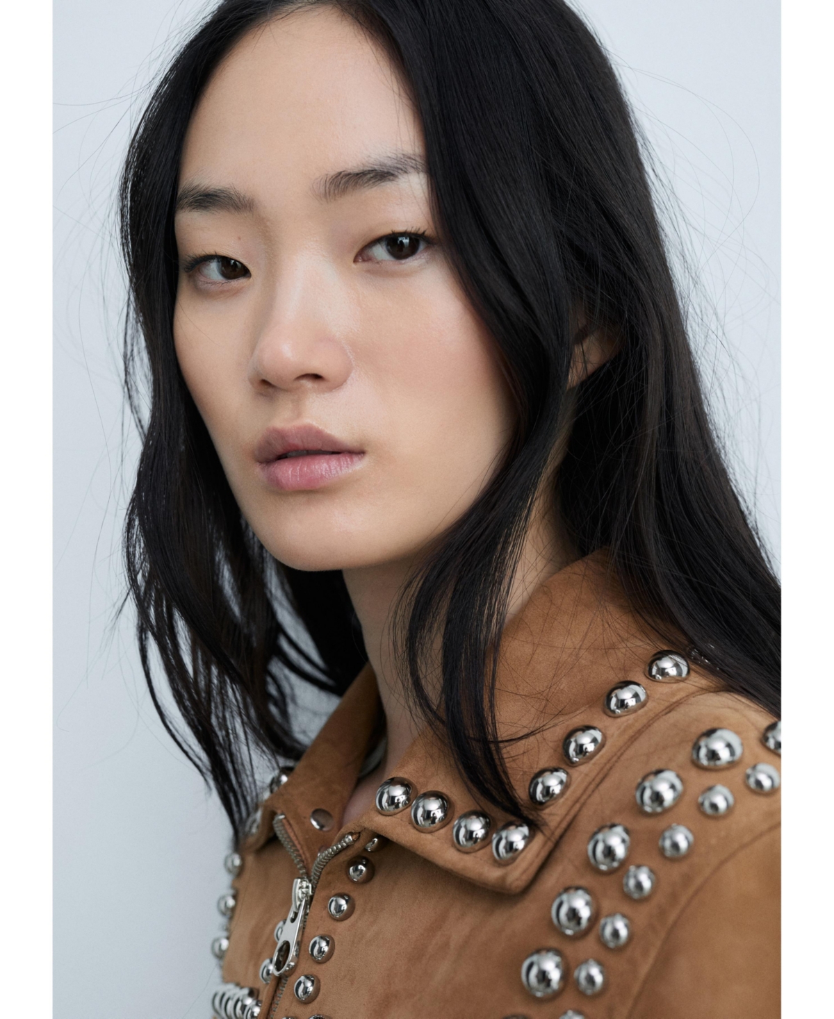 Mango Women's Studded Leather Jacket
