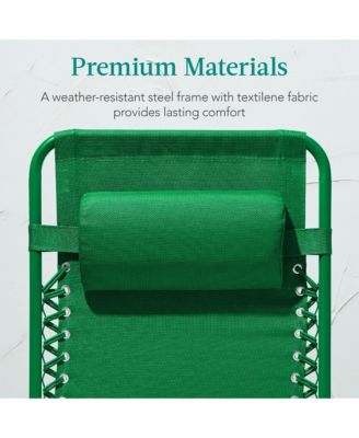 Monochromatic Zero Gravity Chair, Folding Patio Recliner w/Side Tray, Headrest