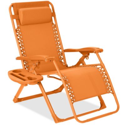 Monochromatic Zero Gravity Chair, Folding Patio Recliner w/Side Tray, Headrest