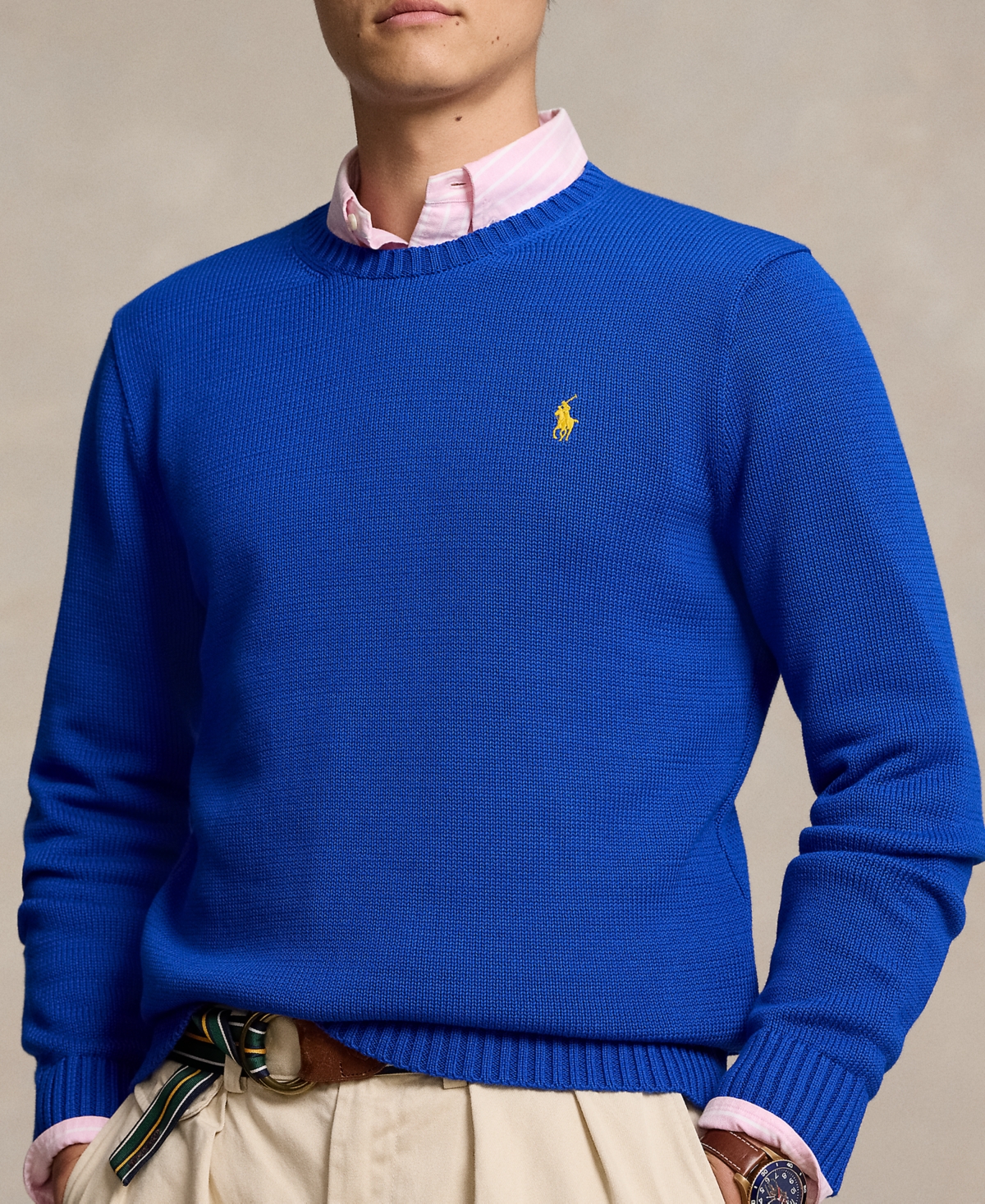 Polo Ralph Lauren Men's Cotton Crewneck Sweater In Blue