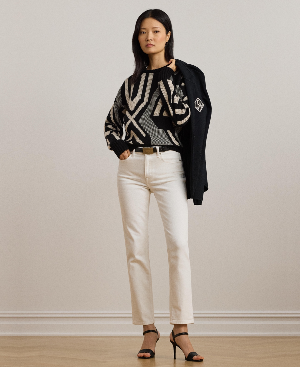 Lauren Ralph Lauren Women's Geo-Motif Crewneck Sweater