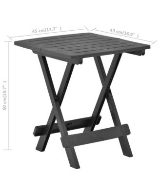 Folding Patio Table Anthracite 17.7"x16.9"x19.7" Plastic