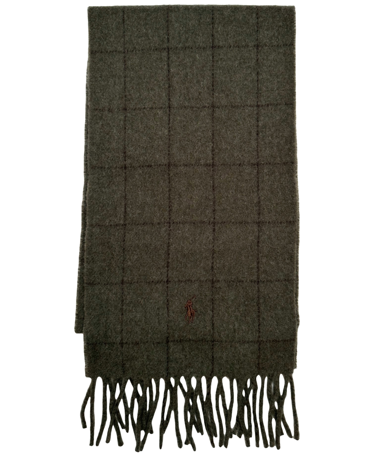 Polo Ralph Lauren Men's Reversible Windowpane Scarf - Dark Loden/Dark Brown