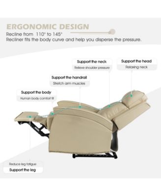 Avelino Genuine Leather Power Recliner with Nailhead Trim