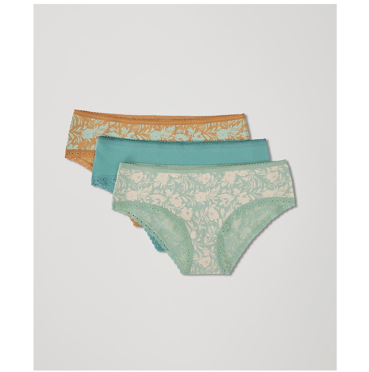 Pact Women's Organic Cotton Lace Cheeky Hipster 3-Pack