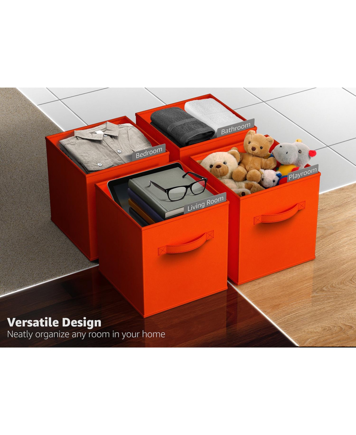 Sorbus Inch Pack Sturdy Collapsible Fabric Storage Cubes with Handle - for Organizing Clothes, Toys, Books