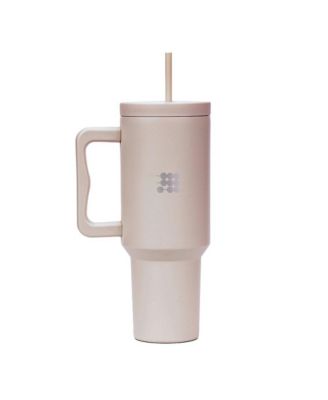 Insulated Stainless Steel 40 oz Tumbler with Handle and Straw Lid, Cupholder friendly