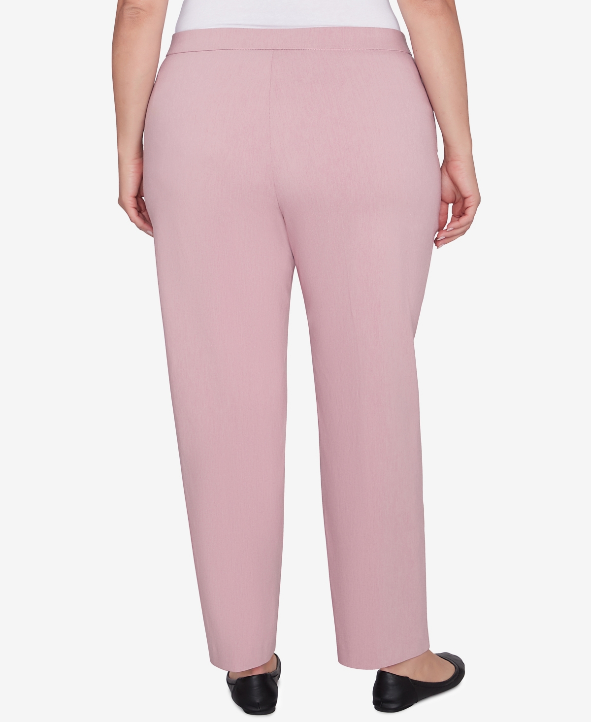 Alfred Dunner Plus Size Telluride Millennium Faux Fly Front Short Length Pants In Rose Heather
